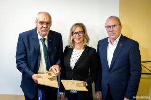 Pro Meritis díjazottak és Porga Gyula polgármester