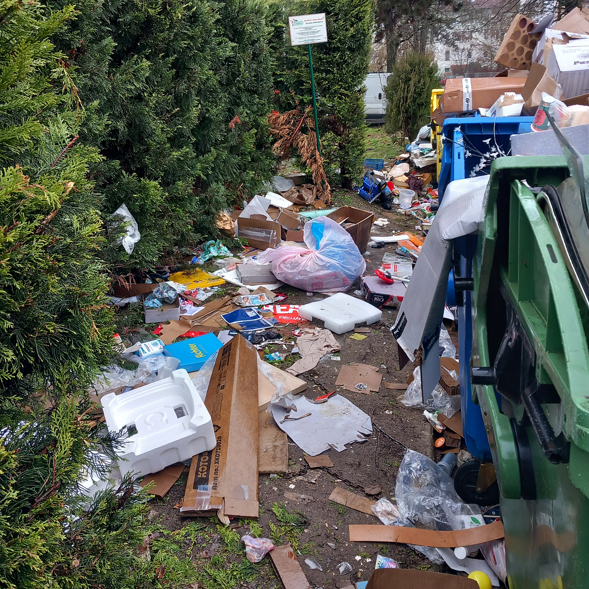 Rendezetlen szelektív hulladékgyűjtő