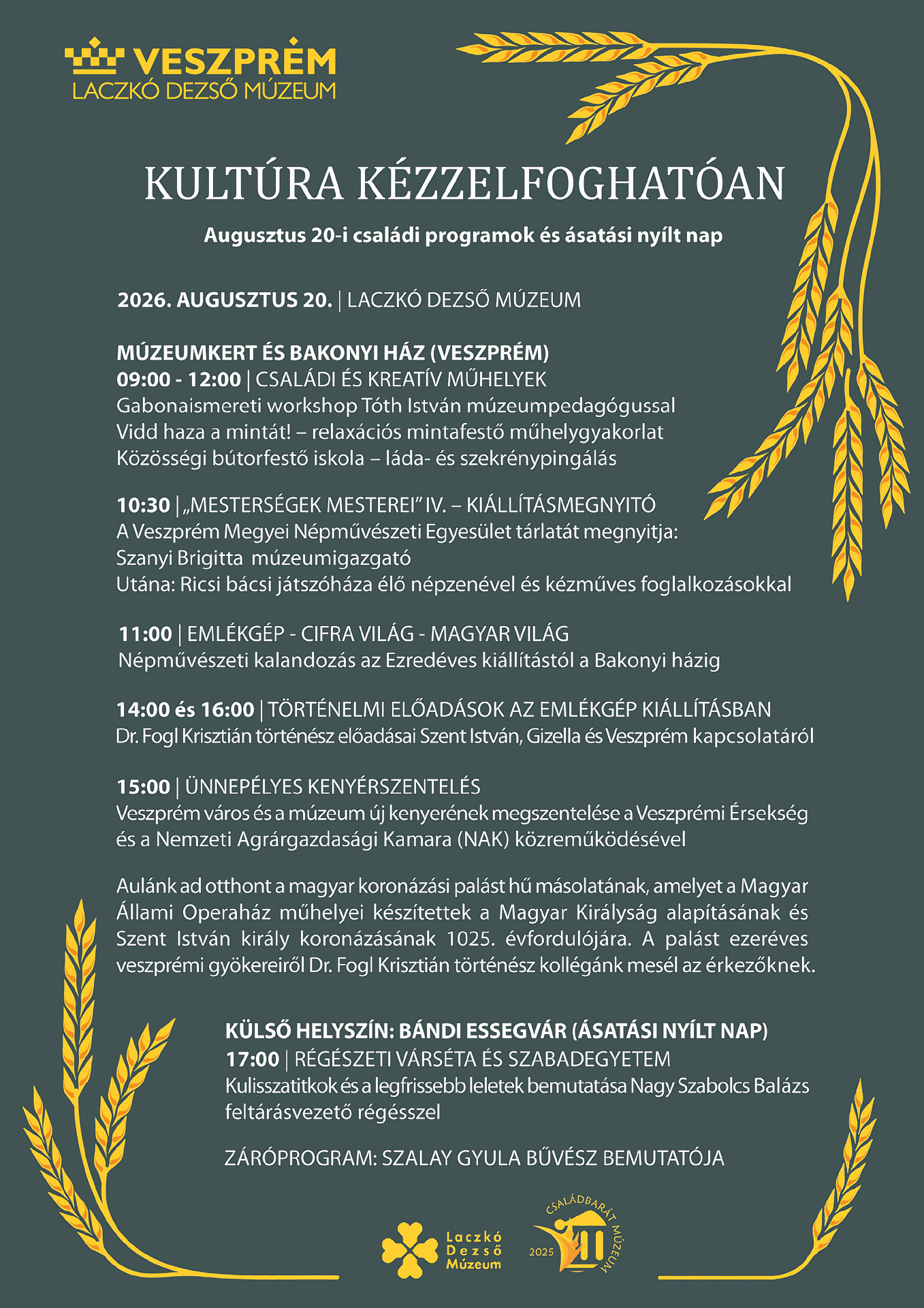 Múzeumi programok augusztus 20-án